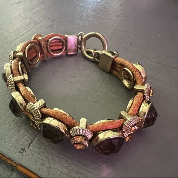 Bling Gold Tone Toggle Bracelet - Picture 6 of 11